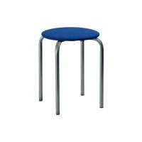 Табурет Комфорт серебро/к/з синий