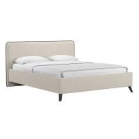 Миа кровать 180 Bravo white (светло-бежевый) / кант Лайт 10 Велюр (коричневый) Миа кровать 180 Bravo white (светло-бежевый) / кант Лайт 10 Велюр (коричневый)