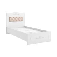 Кровать 900 с настилом и мягким элементом Италия ИТ-10 + ИТ-10А белое дерево