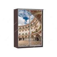Шкаф купе Модерн 1490х450 2-х дверный 2-х секционный фотопечать №2 венге