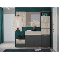 Прихожая Санти-3 Антрацит/Дуб крафт серый