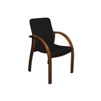 Кресло Джуно Люкс темный орех/ к/з черный