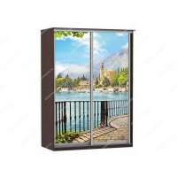 Шкаф купе Модерн 1490х600 2-х дверный 2-х секционный фотопечать №4 венге