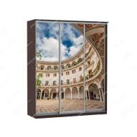 Шкаф купе Модерн 1776х600 3-х дверный 2-х секционный фотопечать №2 венге