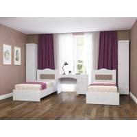 Детская Италия-1 мягкая спинка белое дерево