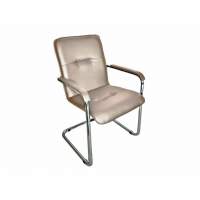 Кресло Леда хром/ к/з бежевый