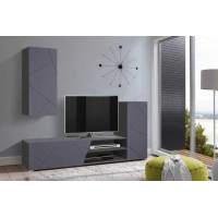 Стенка Прага-6 Диамант серый/Софт графит