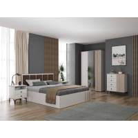 Спальня Либерти опора h=150мм Белый / Дуб Каньон