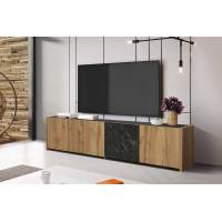 Адажио 56.01 Тумба под ТВ дуб вотан/мрамор черный