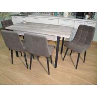 Обеденная группа Колорадо / Стул Х 4 шт. / Бетон темный/черный / бид 08