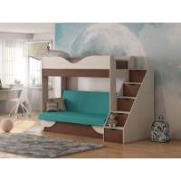 Латте 77-01 кровать-диван Бодега Светлый / Орех Донской / Велюр Морская волна Латте 77-01 кровать-диван Бодега Светлый / Орех Донской / Велюр Морская волна