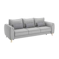 Диван-кровать Лона / велюр киото сильвер/велюр киото уголь