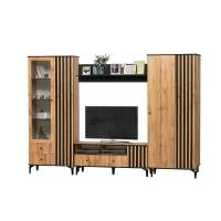 Стенка Либерти 5 (опора h150) Дуб вотан/Черный