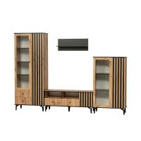 Модульная гостиная Либерти 5 (опора h150) Дуб вотан/Черный