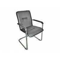 Кресло Леда хром/ к/з серый