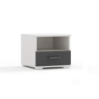 Сити 67 тумба прикроватная Белая Аляска / Черный