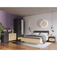 Спальня Оттавия 1 Антрацит/Дуб золотой