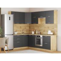 Кухня Борги комплект 3 Дуб Крафт золотой / Антрацит