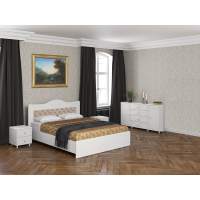 Спальня Италия-5 мягкая спинка белое дерево