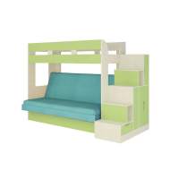 Карамель 75-01 Кровать-чердак Зеленый / Бодега светлый / Велюр Морская волна Карамель 75-01 Кровать-чердак Зеленый / Бодега светлый / Велюр Морская волна