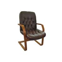 Кресло Премьер 2ДС светлый орех/ к/з коричневый