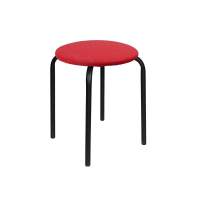 Табурет Комфорт черный/к/з красный