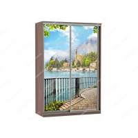 Шкаф купе Модерн 1490х600 2-х дверный 2-х секционный фотопечать №4 шимо темный