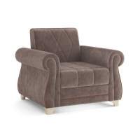 Кресло для отдыха Порто М велюр тенерифе стоун/шоколад