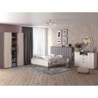 Спальня Бастион 4 Дуб Крафт белый / Серый шифер