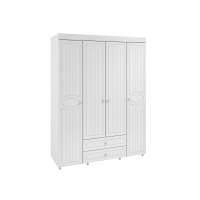 Шкаф 4-х дверный с ящиками Монако МН-62 белое дерево