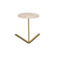 Стол приставной 42.47 Сеул Мрамор белый/металл золотой