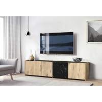 Адажио 56.01 Тумба под ТВ небула/мрамор черный