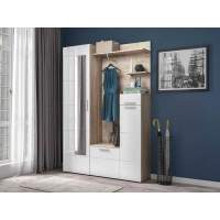 Прихожая Лайн Дуб серый/Белый глянец