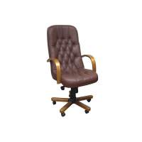 Кресло Премьер 1Д светлый орех/к/з коричневый