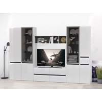 Гостиная Сидней 2 Белый/Белый глянец/Черный