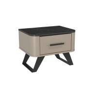 Фиделия тумба прикроватная 76.07 серый камень / мрамор черный