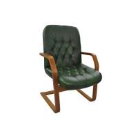 Кресло Премьер 2ДС светлый орех/ к/з зеленый