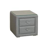 06.34-01 тумба прикроватная со стеклом жаккард серый