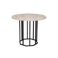 Стол обеденный 42.44 Терция Белый мрамор/металл черный