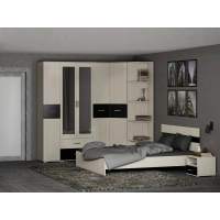 Спальня Сити 1 Белая Аляска / Черный