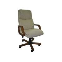 Кресло Надир 1Д темный орех/к/з бежевый