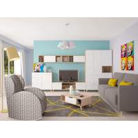 Гостиная ВОЙТЕК 9 дуб Баррик/белый