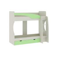 Карамель 77-02 кровать-чердак 2х этажная Ясень Анкор светлый / Зеленый Карамель 77-02 кровать-чердак 2х этажная Ясень Анкор светлый / Зеленый