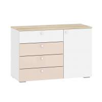 НМ 041.39 комод Банни белый/дуб сонома/бисквит