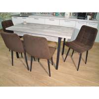 Обеденная группа Колорадо / Стул Х 4 шт. / Бетон темный/черный / бид 10