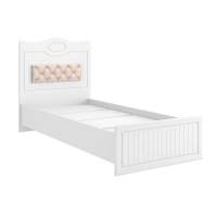 Кровать 900 с настилом и мягким элементом Монако МН-10 + МН-10А белое дерево