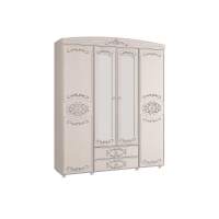 Шкаф 4-х дверный комбинированный с зеркалом Каролина вудлайн/сандал