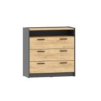 НМ 011.04 Комод Оттавия Антрацит/Дуб золотой