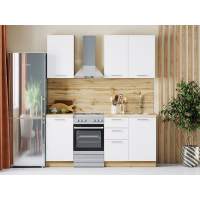 Кухня Борги комплект 4 Дуб Крафт золотой / Белый