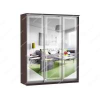 Шкаф купе Модерн 1776х450 3-х дверный 2-х секционный зеркальный с пескоструем №1 венге